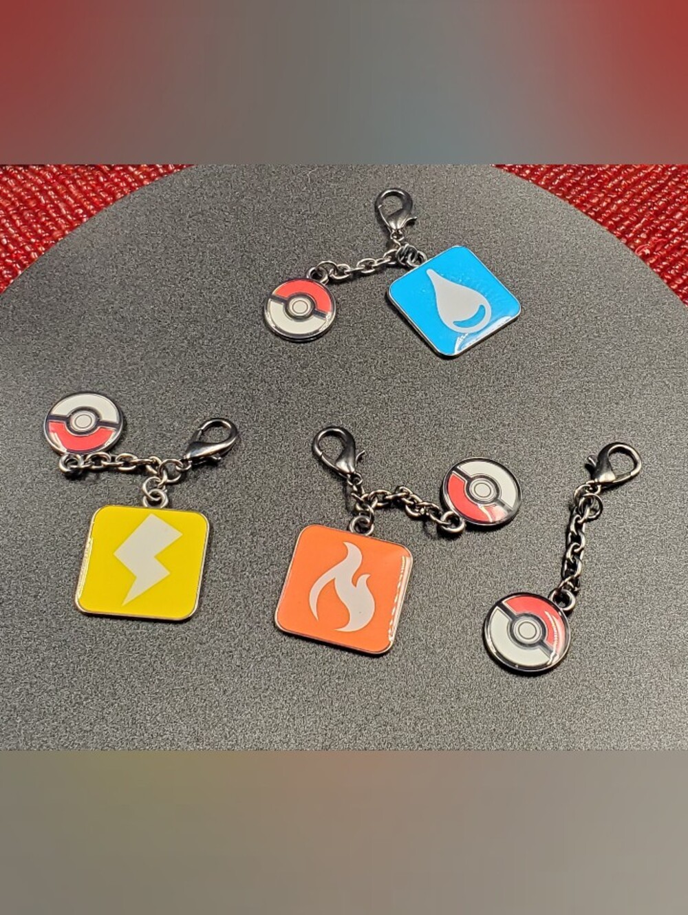 Pokemon Target Keychains Charm  Elements Set of 4 New Unused (J1)